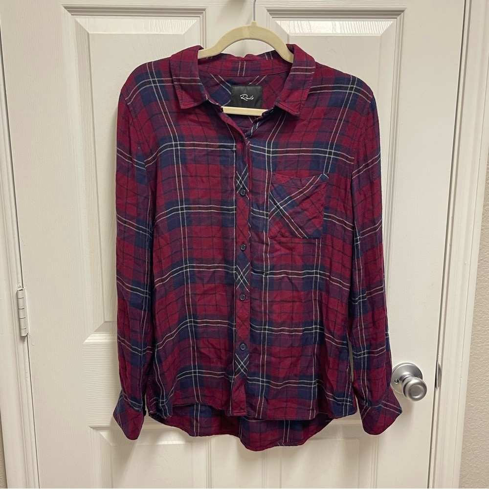 Rails Hunter Button Down In Oxblood/Navy - image 1